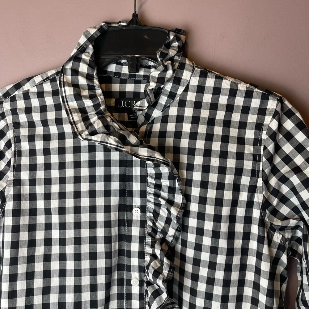 J Crew Cottage cotton poplin top gingham BP623 (2023 style) - Picture 5 of 14